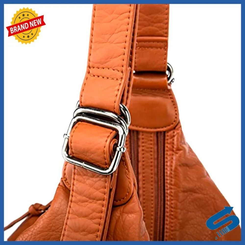 Large Hobo Tote Convertible Crossbody Backpack PU Leather Multi-Purpose Bag